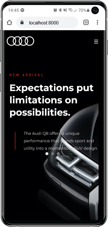 Custom Website mobile view