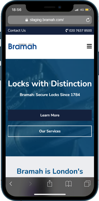 Bramah Locks mobile view