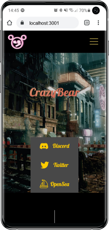 Crazy Bear NFT mobile view