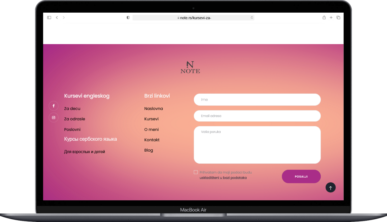 Language School Website