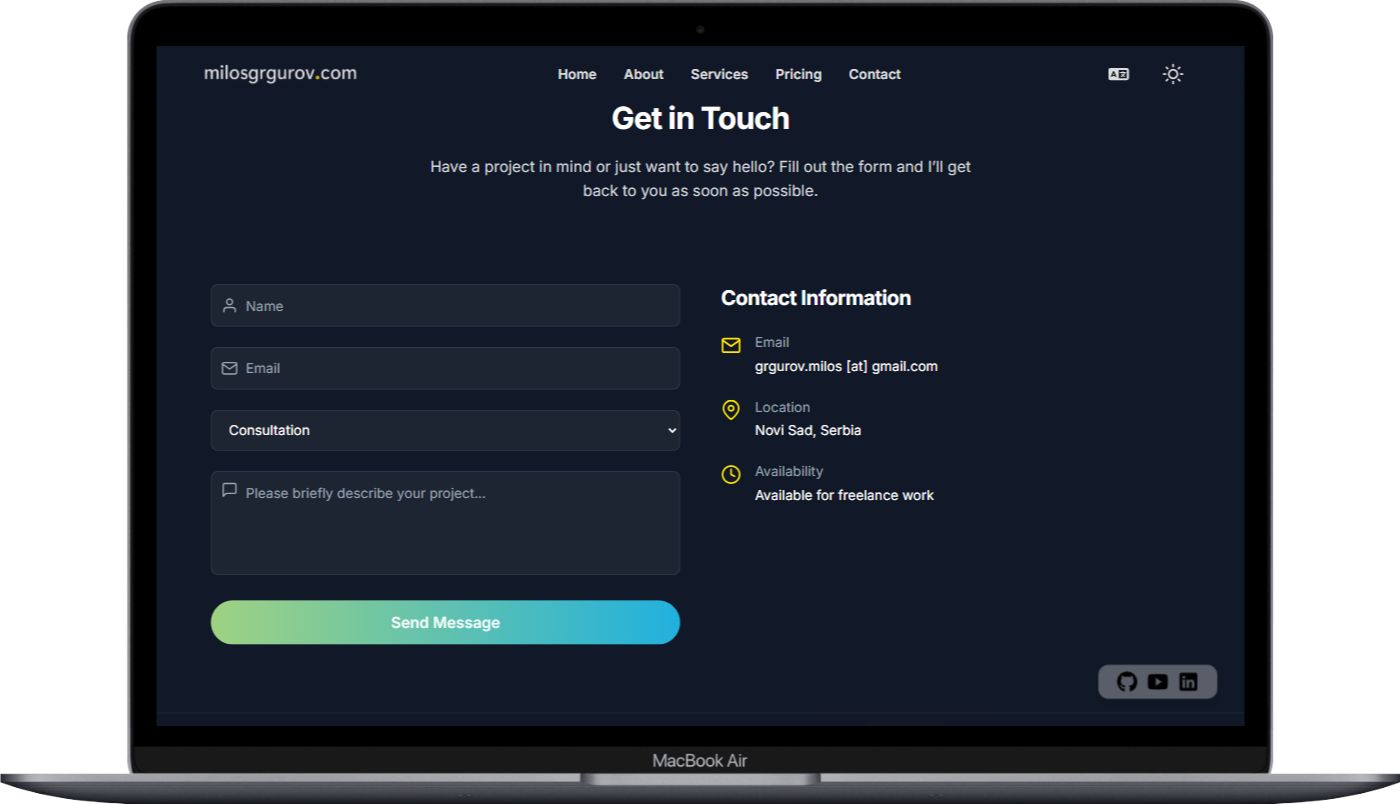 milosgrgurov.com — Portfolio & Client Website